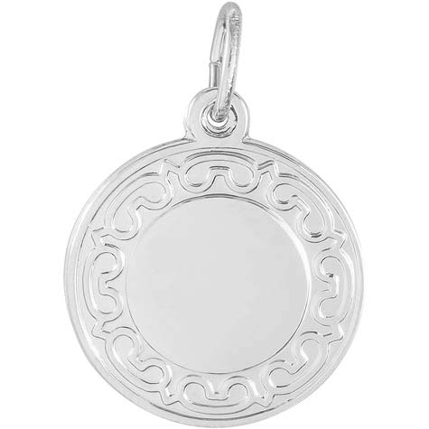 Sterling Silver Ornate Round Disc Charm by Rembrandt Charms
