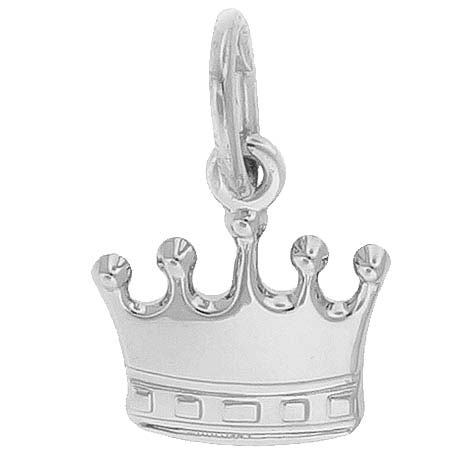 Rembrandt Crown Accent Charm, 14k White Gold