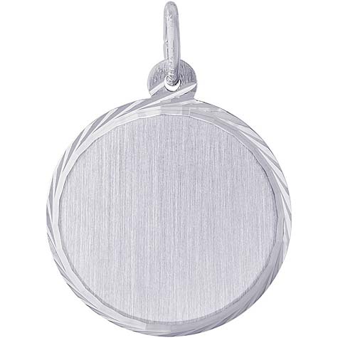 14K White Gold Medium Faceted Disc Charm by Rembrandt Charms 14K White Gold Medium Faceted Disc Charm by Rembrandt Charms