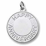 14K White Gold Happy Anniversary Disc Charm by Rembrandt Charms