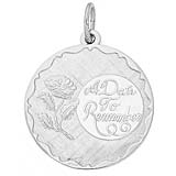 14K White Gold A Date To Remember Rose Charm by Rembrandt Charms