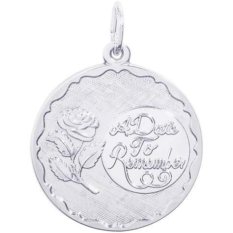 Sterling Silver A Date To Remember Rose Charm by Rembrandt Charms Sterling Silver A Date To Remember Rose Charm by Rembrandt Charms