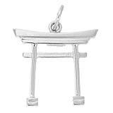 14K White Gold Japanese Torii Gate Charm by Rembrandt Charms