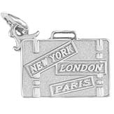 14k White Gold Suitcase Charm by Rembrandt Charms