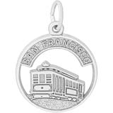 14K White Gold San Francisco Cable Car Charm by Rembrandt Charms