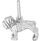 14K White Gold Bulldog Accent Charm by Rembrandt Charms