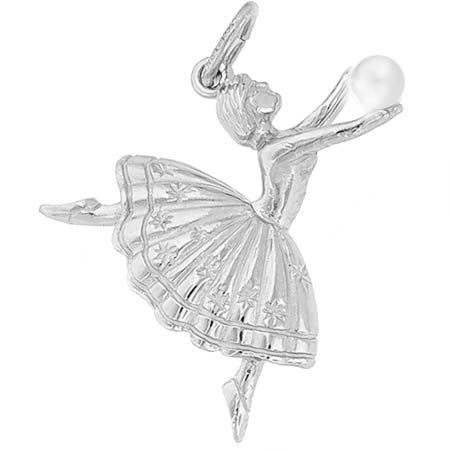 14K White Gold Ballet Dancer Charm by Rembrandt Charms