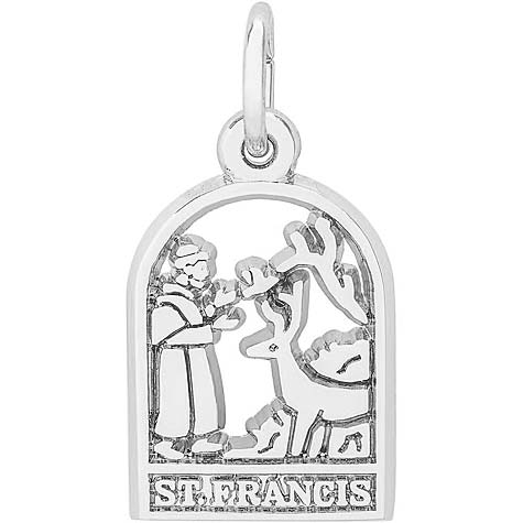 14K White Gold Saint Francis Charm by Rembrandt Charms