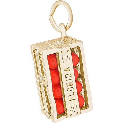 14k Gold shops Orange Crate Charm