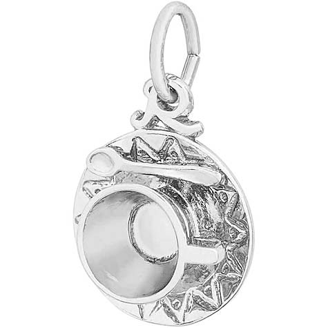 14K White Gold Cup and Saucer Charm by Rembrandt Charms 14K White Gold Cup and Saucer Charm by Rembrandt Charms