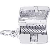 14K White Gold Laptop Computer Charm by Rembrandt Charms