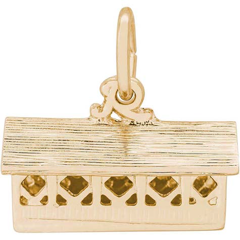 14K Gold Covered Bridge Charm by Rembrandt Charms