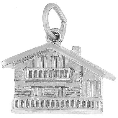 14K White Gold Swiss Chalet Charm by Rembrandt Charms