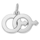 14K White Gold Male Twins Charm by Rembrandt Charms