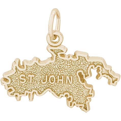 14K Gold St. John Island Map Charm by Rembrandt Charms