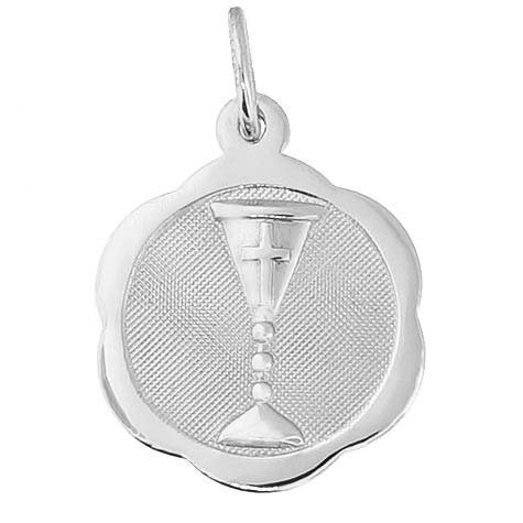 14K White Gold Chalice Disc Charm by Rembrandt Charms