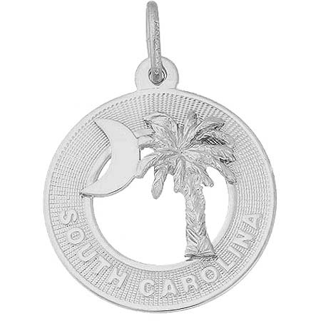 14K White Gold South Carolina Palm Charm by Rembrandt Charms 14K White Gold South Carolina Palm Charm by Rembrandt Charms