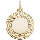 10K Gold Ornate Round Disc Charm by Rembrandt Charms