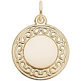Gold Plated Ornate Round Disc Charm by Rembrandt Charms