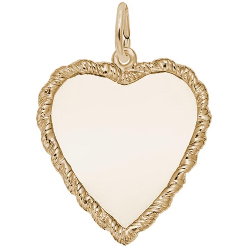 10K Gold Large Twisted Rope Heart Charm by Rembrandt Charms