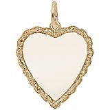 10K Gold Large Twisted Rope Heart Charm by Rembrandt Charms