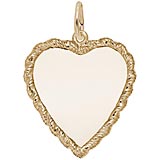 14K Gold Large Twisted Rope Heart Charm by Rembrandt Charms
