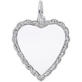 14K White Gold Large Twisted Rope Heart Charm by Rembrandt Charms