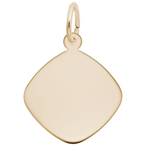 14K Gold Medium Square Disc Charm by Rembrandt Charms