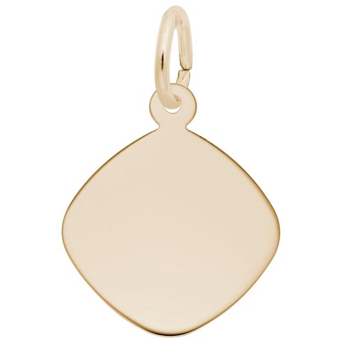 10K Gold Small Square Disc Charm by Rembrandt Charms