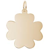 10K Gold Flat Clover Charm Rembrandt Charms