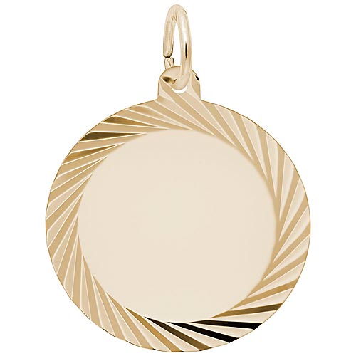 14K Gold Large Faceted Disc Charm by Rembrandt Charms 14K Gold Large Faceted Disc Charm by Rembrandt Charms