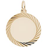 14K Gold Large Faceted Disc Charm by Rembrandt Charms