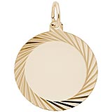 Gold Plated Large Faceted Disc Charm by Rembrandt Charms