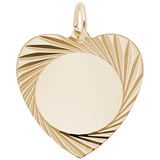 Gold Plated Large Faceted Heart Charm by Rembrandt Charms