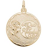 14K Gold A Date To Remember Rose Charm by Rembrandt Charms