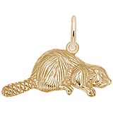 Rembrandt Beaver Charm, 14k Yellow Gold