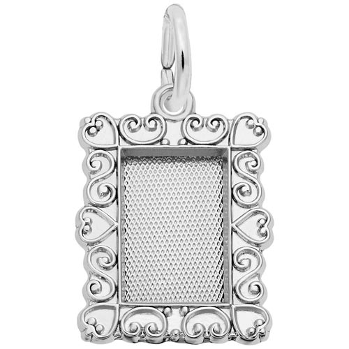 14K White Gold Scroll Pitcher Frame Charm by Rembrandt Charms 14K White Gold Scroll Pitcher Frame Charm by Rembrandt Charms