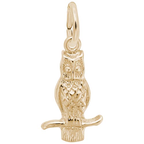 Gold Plated Long Eared Owl Charm by Rembrandt Charms Gold Plated Long Eared Owl Charm by Rembrandt Charms