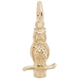 Rembrandt Long Eared Owl Charm, 14K Yellow Gold