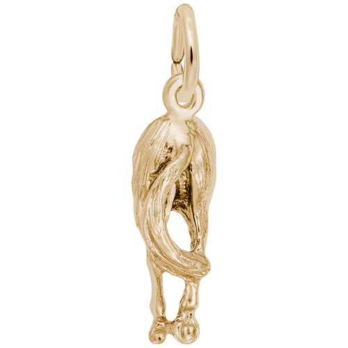 Rembrandt Horses Behind Charm, 14K Yellow Gold