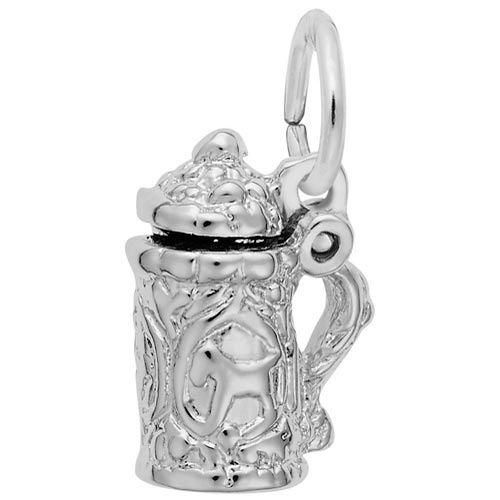 14k White Gold Beer Stein Accent Charm by Rembrandt Charms 14k White Gold Beer Stein Accent Charm by Rembrandt Charms