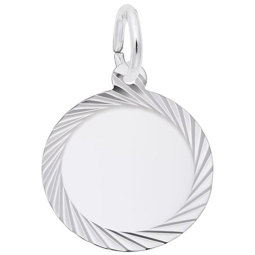Sterling Silver Diamond Faceted Disc Charm by Rembrandt Charms
