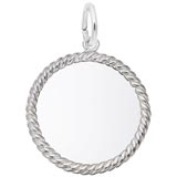 14K White Gold Rope Disc Charm by Rembrandt Charms