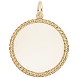 10K Gold Medium Rope Disc Charm by Rembrandt Charms