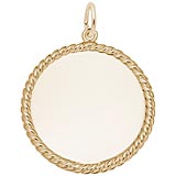 14K Gold Medium Rope Disc Charm by Rembrandt Charms