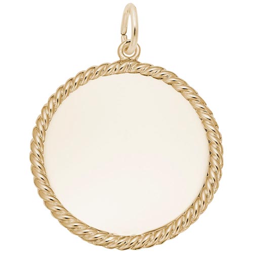 Gold Plated Medium Rope Disc Charm by Rembrandt Charms