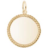 Gold Plated Rope Disc Charm by Rembrandt Charms
