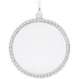 14K White Gold Large Rope Disc Charm by Rembrandt Charms