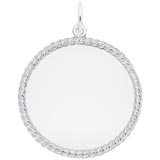 Sterling Silver Large Rope Disc Charm by Rembrandt Charms