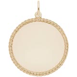 14K Gold Large Rope Disc Charm by Rembrandt Charms